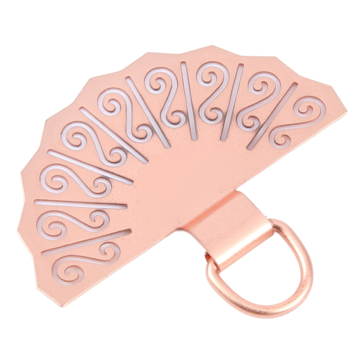 Fan-shaped Metal Mobile Phone Lanyard Fixing Gasket(Rose Gold)