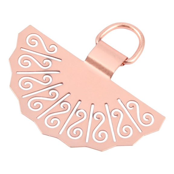 Fan-shaped Metal Mobile Phone Lanyard Fixing Gasket(Rose Gold)