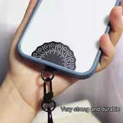 Fan-shaped Metal Mobile Phone Lanyard Fixing Gasket(Black)