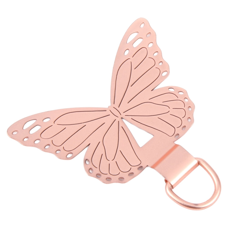 Butterfly Metal Mobile Phone Lanyard Fixing Gasket(Rose Gold)