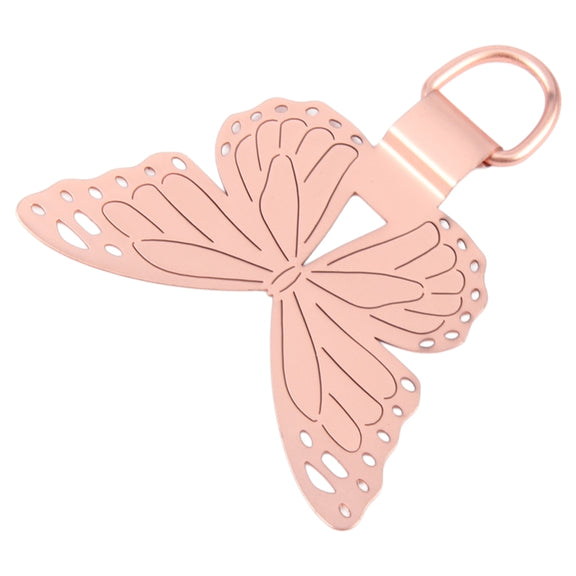 Butterfly Metal Mobile Phone Lanyard Fixing Gasket(Rose Gold)