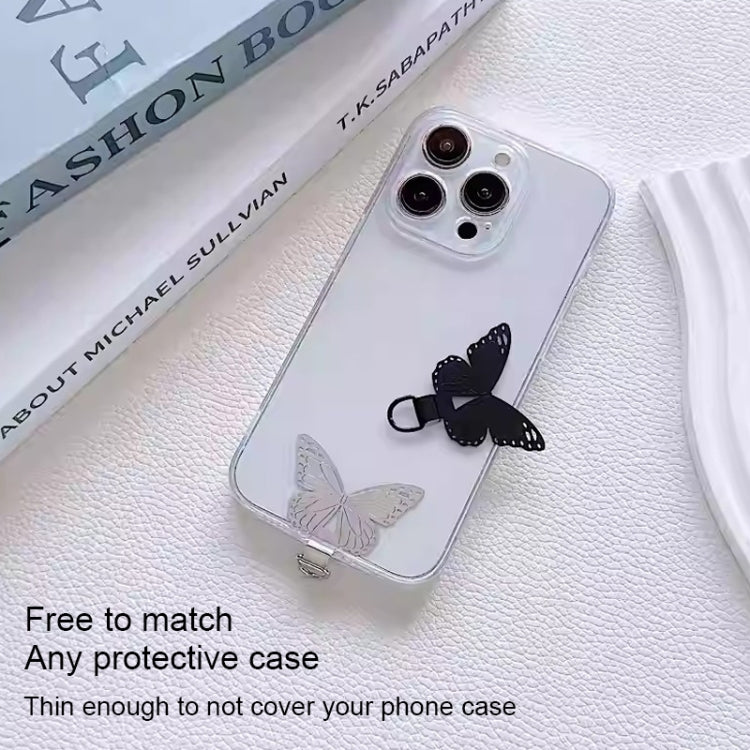 Butterfly Metal Mobile Phone Lanyard Fixing Gasket(Black)
