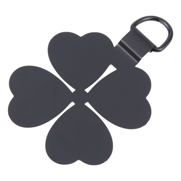 Four-leaf Metal Mobile Phone Lanyard Fixing Gasket(Black)