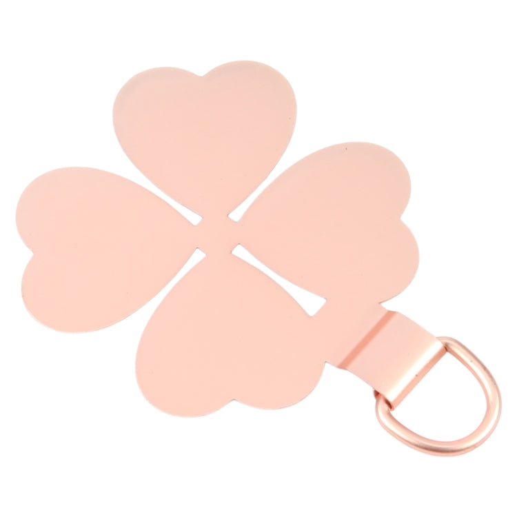 Four-leaf Metal Mobile Phone Lanyard Fixing Gasket(Rose Gold)