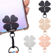 Four-leaf Metal Mobile Phone Lanyard Fixing Gasket(Black)