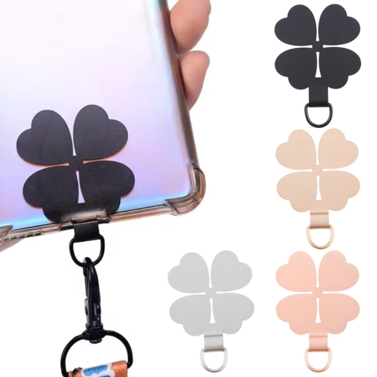 Four-leaf Metal Mobile Phone Lanyard Fixing Gasket(Silver)