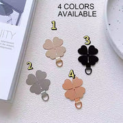 Four-leaf Metal Mobile Phone Lanyard Fixing Gasket(Black)
