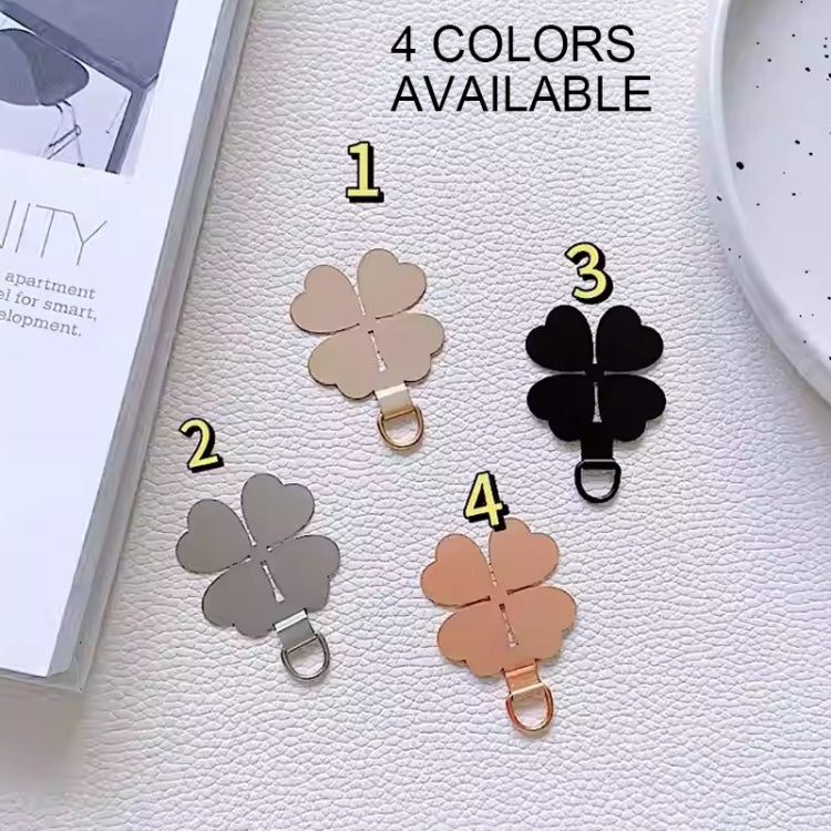 Four-leaf Metal Mobile Phone Lanyard Fixing Gasket(Rose Gold)