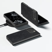 For Google Pixel 9 Pro Fold Black Frame PU Leather Full Coverage Phone Case(Black)