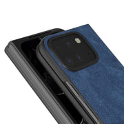 For Google Pixel 9 Pro Fold Black Frame PU Leather Full Coverage Phone Case(Blue)