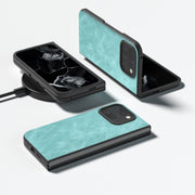 For Google Pixel 9 Pro Fold Black Frame PU Leather Full Coverage Phone Case(Light Blue)