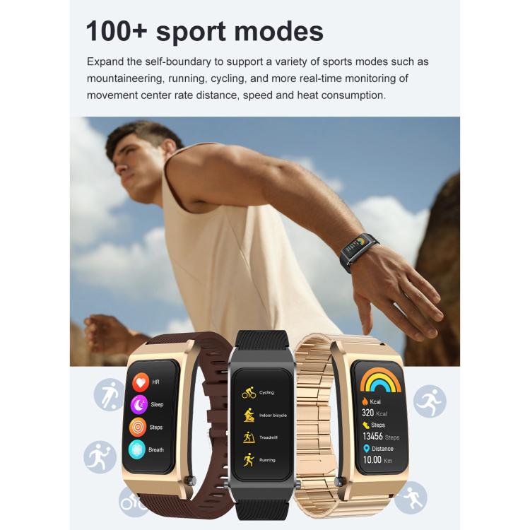 B7 Pro 1.5 inch 2 in 1 Bluetooth Earphone Silicone Strap Smart Watch, Support Heart Rate / Sleep Monitoring(Black)