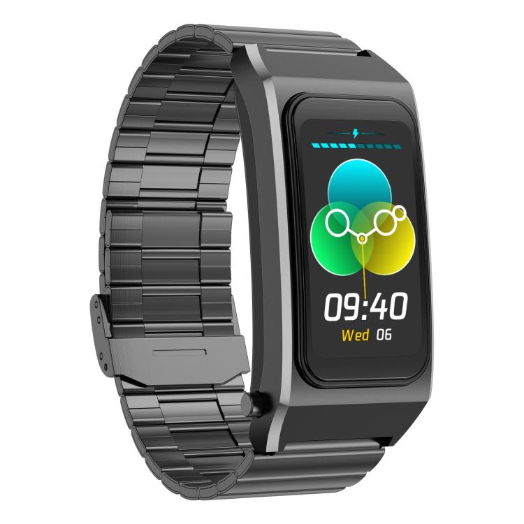 B7 Pro 1.5 inch 2 in 1 Bluetooth Earphone Silicone Strap Smart Watch, Support Heart Rate / Sleep Monitoring(Black)