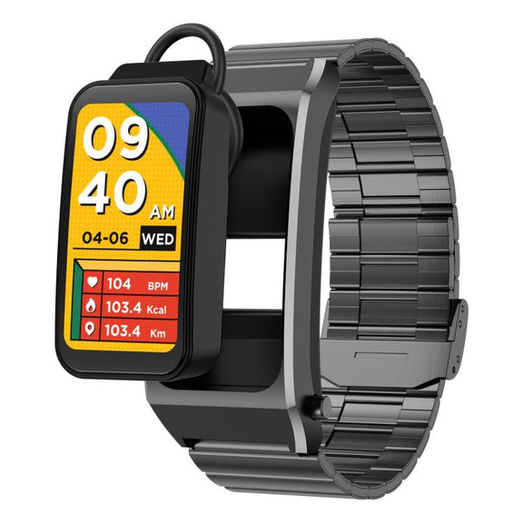 B7 Pro 1.5 inch 2 in 1 Bluetooth Earphone Silicone Strap Smart Watch, Support Heart Rate / Sleep Monitoring(Black)