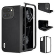 For Google Pixel 9 Pro Fold ABEEL Genuine Leather Elegant Black Edge Phone Case(Black) - Google Cases by PMC TechLife | Online Shopping South Africa | PMC TechLife | Buy Now Pay Later Mobicred