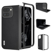 For Google Pixel 9 Pro Fold ABEEL Genuine Leather Elegant Black Edge Phone Case(Black)