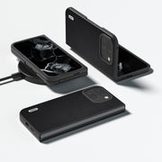 For Google Pixel 9 Pro Fold ABEEL Genuine Leather Elegant Black Edge Phone Case(Black)