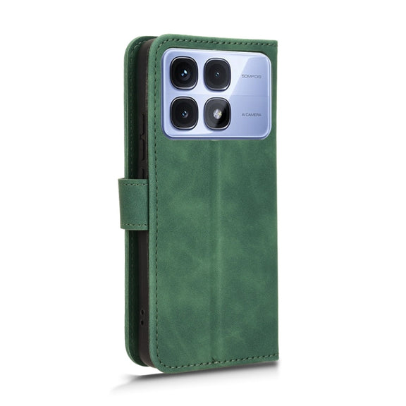 For Redmi K70 Ultra Skin Feel Magnetic Flip Leather Phone Case(Green)