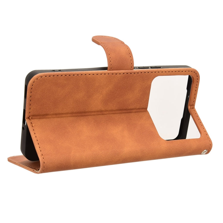 For Redmi K70 Ultra Skin Feel Magnetic Flip Leather Phone Case(Brown)