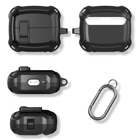 For Samsung Galaxy Buds 3 / 3 Pro Bumblebee Earphone Protective Case with Switch & Hook(Black White)