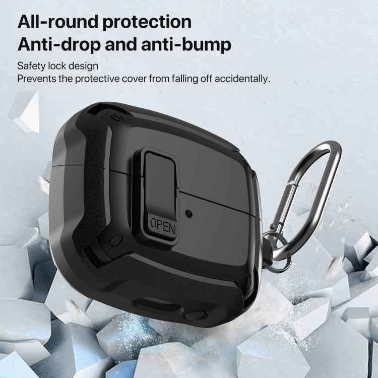 For Samsung Galaxy Buds 3 / 3 Pro Bumblebee Earphone Protective Case with Switch & Hook(Black White)