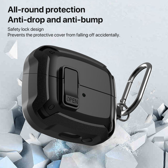 For Samsung Galaxy Buds 3 / 3 Pro Bumblebee Earphone Protective Case with Switch & Hook(Black White)