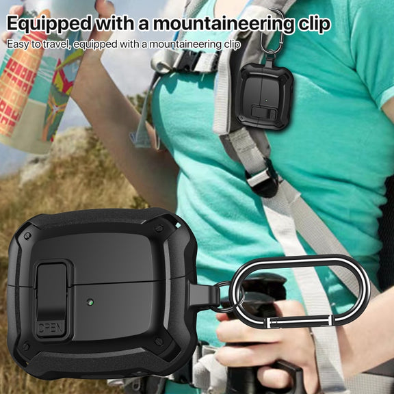 For Samsung Galaxy Buds 3 / 3 Pro Bumblebee Earphone Protective Case with Switch & Hook(Black White)
