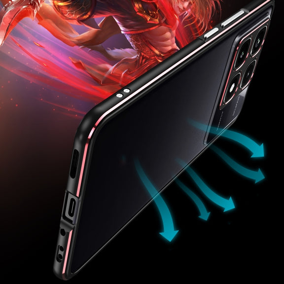 For Xiaomi Redmi K70 Ultra Aurora Series Lens Protector + Metal Frame Phone Case(Black Silver)