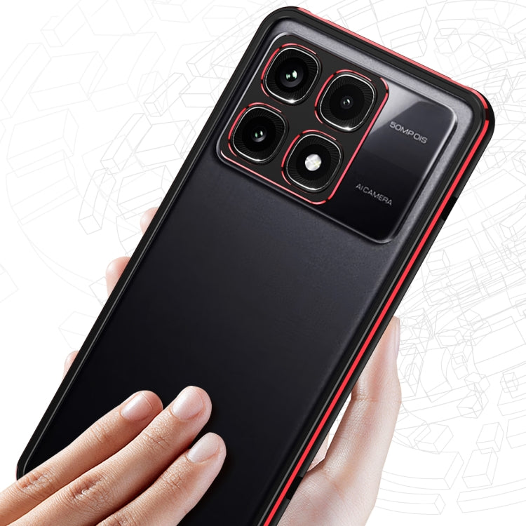 For Xiaomi Redmi K70 Ultra Aurora Series Lens Protector + Metal Frame Phone Case(Black Silver)