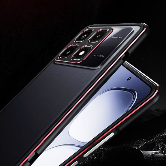 For Xiaomi Redmi K70 Ultra Aurora Series Lens Protector + Metal Frame Phone Case(Black Purple)