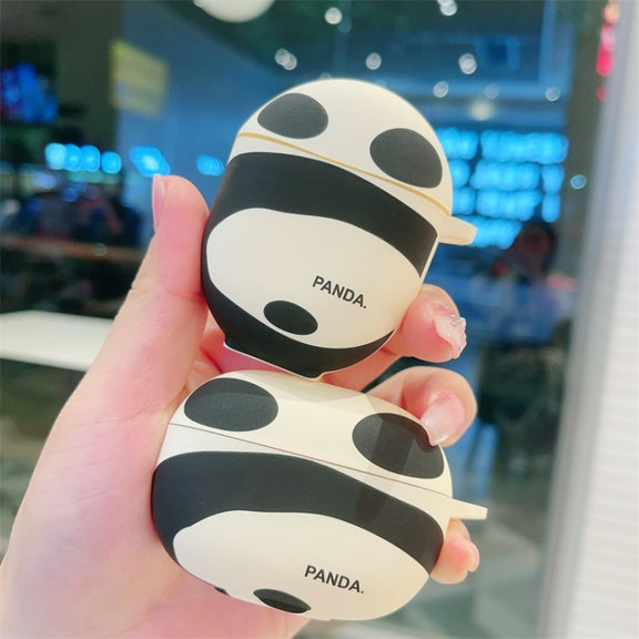 For Redmi Buds 4 Panda Back Earbuds Box Frosted TPU Case(Black White)
