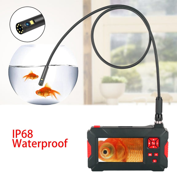 P30 8mm 1080P IP68 Water-resistant 4.3 inch Screen Dual Camera Digital Endoscope, Length:3m Snake Tube(Black)