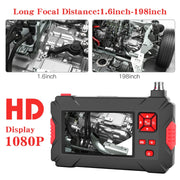 P30 8mm 1080P IP68 Water-resistant 4.3 inch Screen Dual Camera Digital Endoscope, Length:5m Snake Tube(Black)