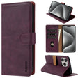 For iPhone 16 Pro Max N.BEKUS CSJ-P1 Solid Color Leather Phone Case(Wine Red) - iPhone 16 Pro Max Cases by N.BEKUS | Online Shopping South Africa | PMC TechLife | Buy Now Pay Later Mobicred