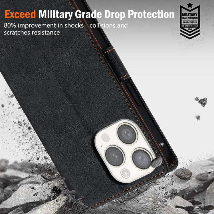 For iPhone 16 Pro Max N.BEKUS CSJ-P1 Solid Color Leather Phone Case(Black)