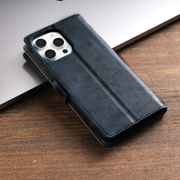 For iPhone 16 Pro Max N.BEKUS CSJ-P1 Solid Color Leather Phone Case(Blue)