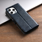 For iPhone 16 Pro Max N.BEKUS CSJ-P1 Solid Color Leather Phone Case(Blue)
