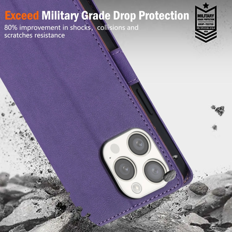 For iPhone 16 Pro Max N.BEKUS CSJ-P1 Solid Color Leather Phone Case(Purple)