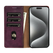 For iPhone 16 Pro N.BEKUS CSJ-P1 Solid Color Leather Phone Case(Wine Red)