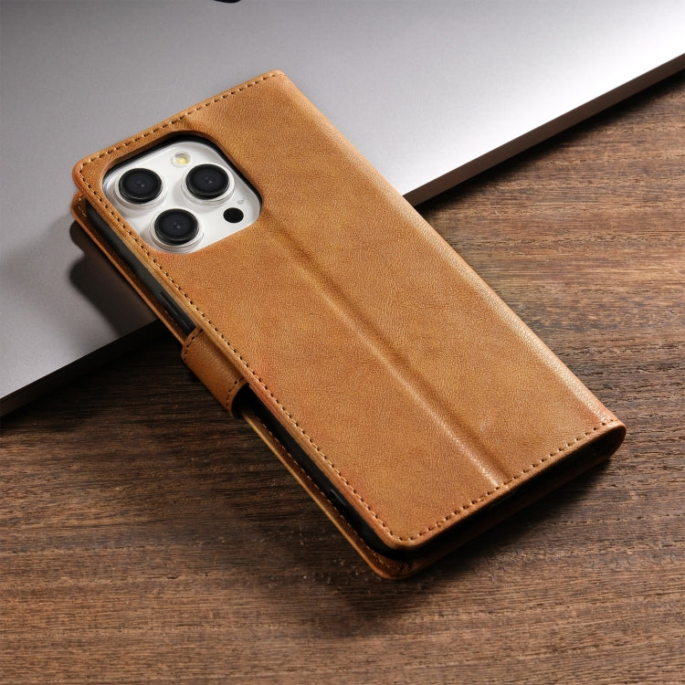For iPhone 16 Pro N.BEKUS CSJ-P1 Solid Color Leather Phone Case(Brown)