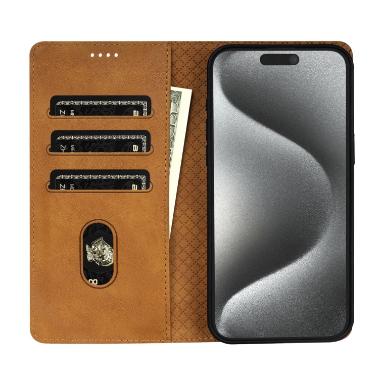 For iPhone 16 Pro N.BEKUS CSJ-P1 Solid Color Leather Phone Case(Brown)