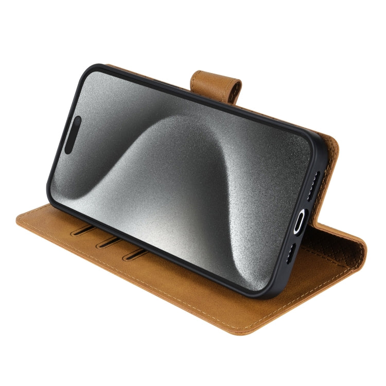 For iPhone 16 Pro N.BEKUS CSJ-P1 Solid Color Leather Phone Case(Brown)