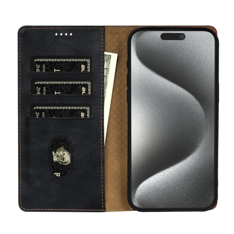 For iPhone 16 Pro N.BEKUS CSJ-P1 Solid Color Leather Phone Case(Black)