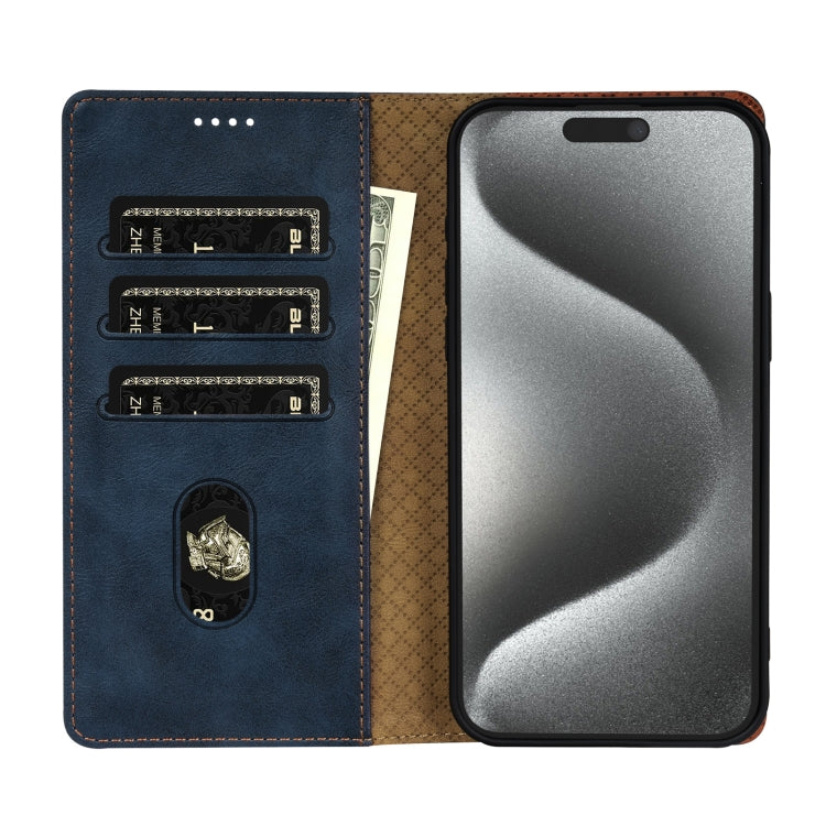 For iPhone 16 Pro N.BEKUS CSJ-P1 Solid Color Leather Phone Case(Blue)
