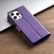 For iPhone 16 Pro N.BEKUS CSJ-P1 Solid Color Leather Phone Case(Purple)