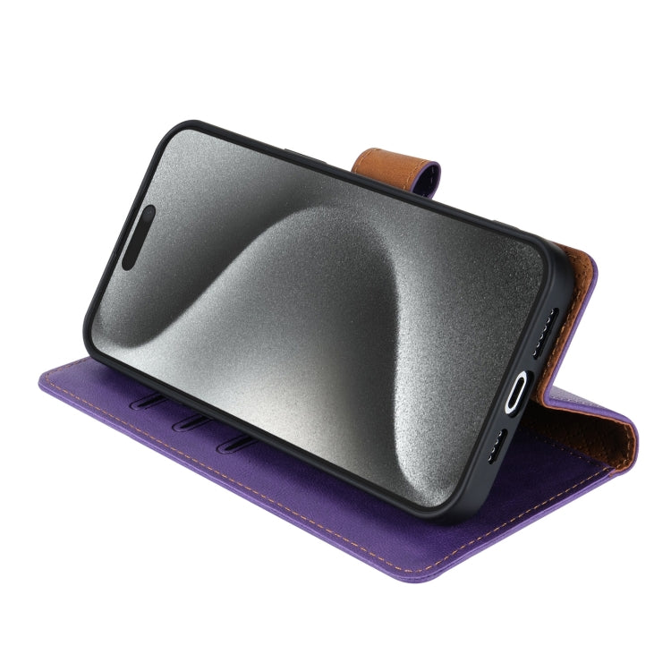 For iPhone 16 Pro N.BEKUS CSJ-P1 Solid Color Leather Phone Case(Purple)
