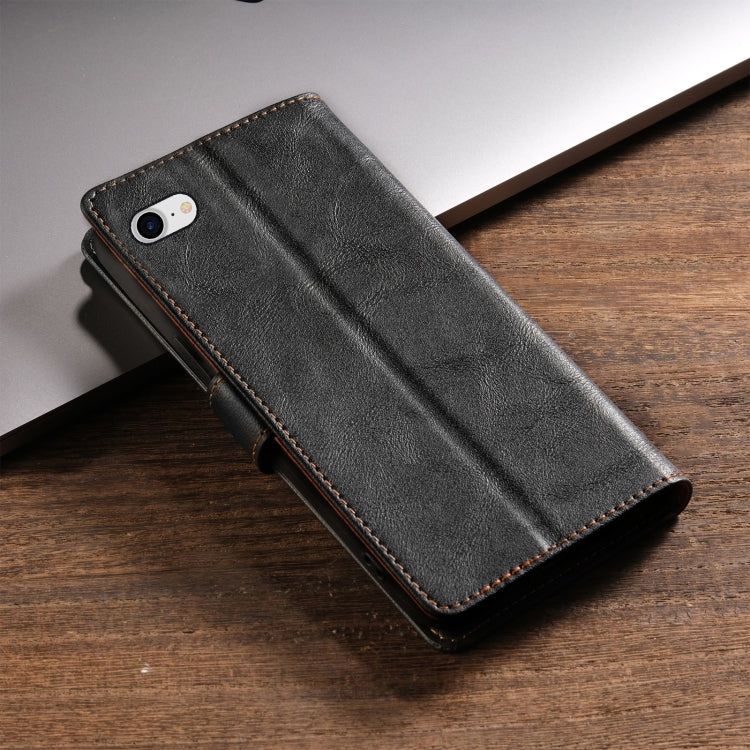 For iPhone 16e N.BEKUS CSJ-P1 Solid Color Leather Phone Case(Black)