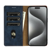 For iPhone 16e N.BEKUS CSJ-P1 Solid Color Leather Phone Case(Blue)