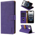 For iPhone 16e N.BEKUS CSJ-P1 Solid Color Leather Phone Case(Purple) - free shipping - PMC TechLife - Order now!
