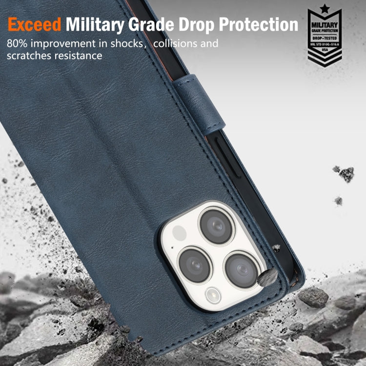 For iPhone 15 Pro Max N.BEKUS CSJ-P1 Solid Color Leather Phone Case(Blue)